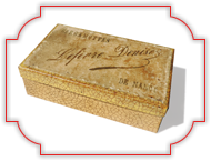 Bergamotte de Nancy : Une boite de Bergamottes de Nancy Lefèvre-Denise avant 1898.